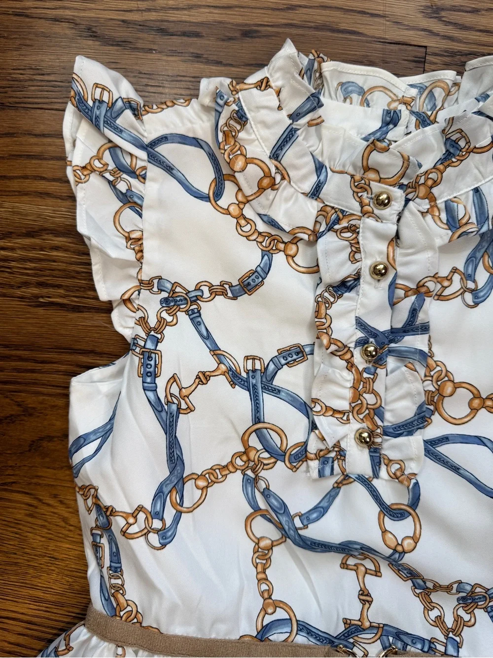 JANIE AND JACK Girls Unbridled Style Equestrian Inspired Ruffle Dress Size 10-12